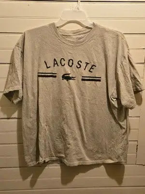 Lacoste Sport Tee Mens 2XL Crocodile Logo Short Sleeve Casual Gray Shirt - Apparel
