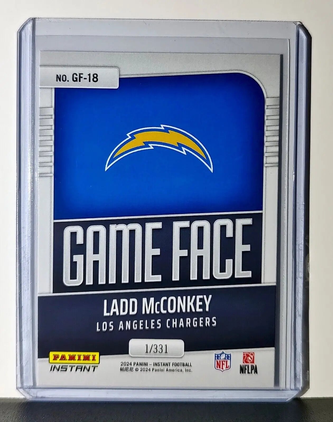 Ladd McConkey 2024 Panini Game Face #18 NFL Rookie Card LA Chargers 1/331 - Football Card Single