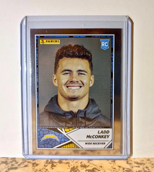 Ladd McConkey 2024 Panini NFL #86 Silver Foil Rookie Sticker Card LA Chargers - Football Card Single