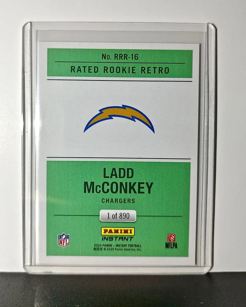 Ladd McConkey Rookie 2024 Panini Rated Rookie Retro NFL #16 Chargers 1 of 890 - Football Card Single