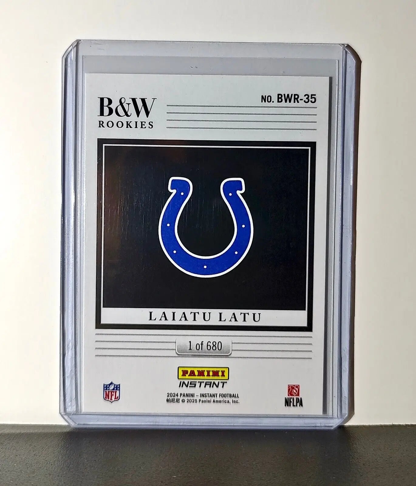 Laiatu Latu 2024 Panini NFL #35 Black & White Rookies Card Colts 1 of 680 - Football Card Single