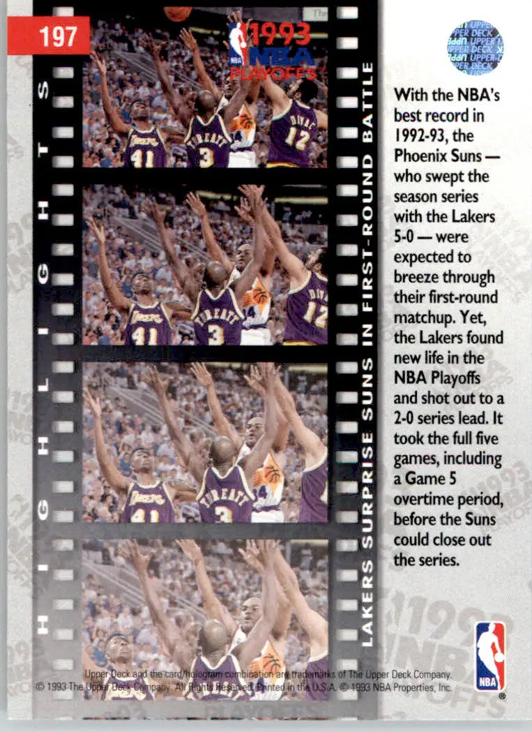 Lakers Give Suns Wake-Up Call - 1993-94 Upper Deck - #197 - Basketball - Basketball Card Single