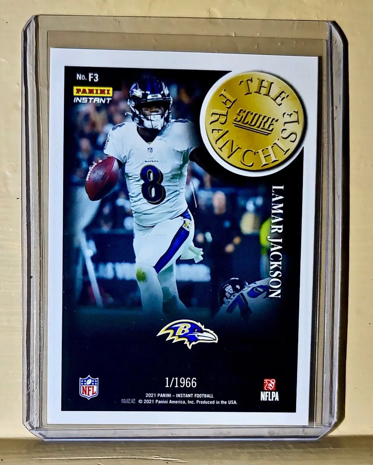Lamar Jackson 2021 Panini NFL Score The Franchise #3 Card 1/1966 - Football Card Single