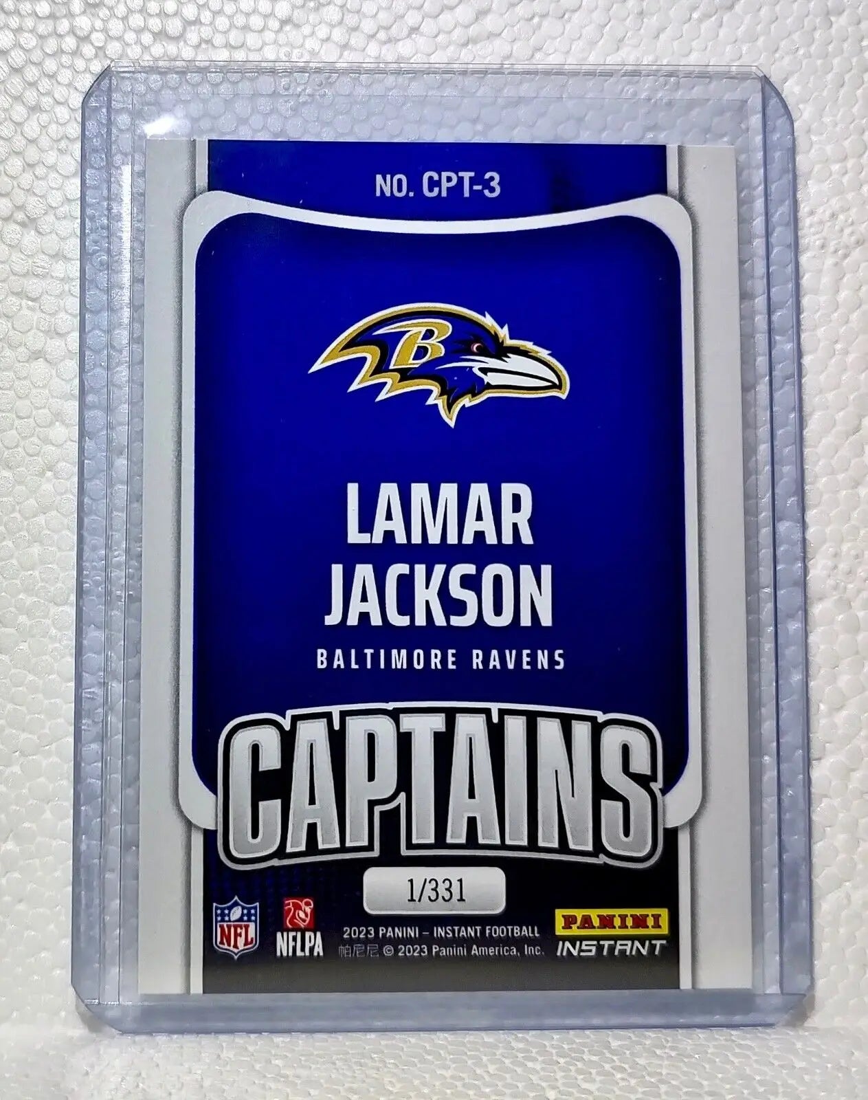 Lamar Jackson 2023 Panini NFL Captain #3 Football Card Baltimore Ravens 1/331 - Football Card Single