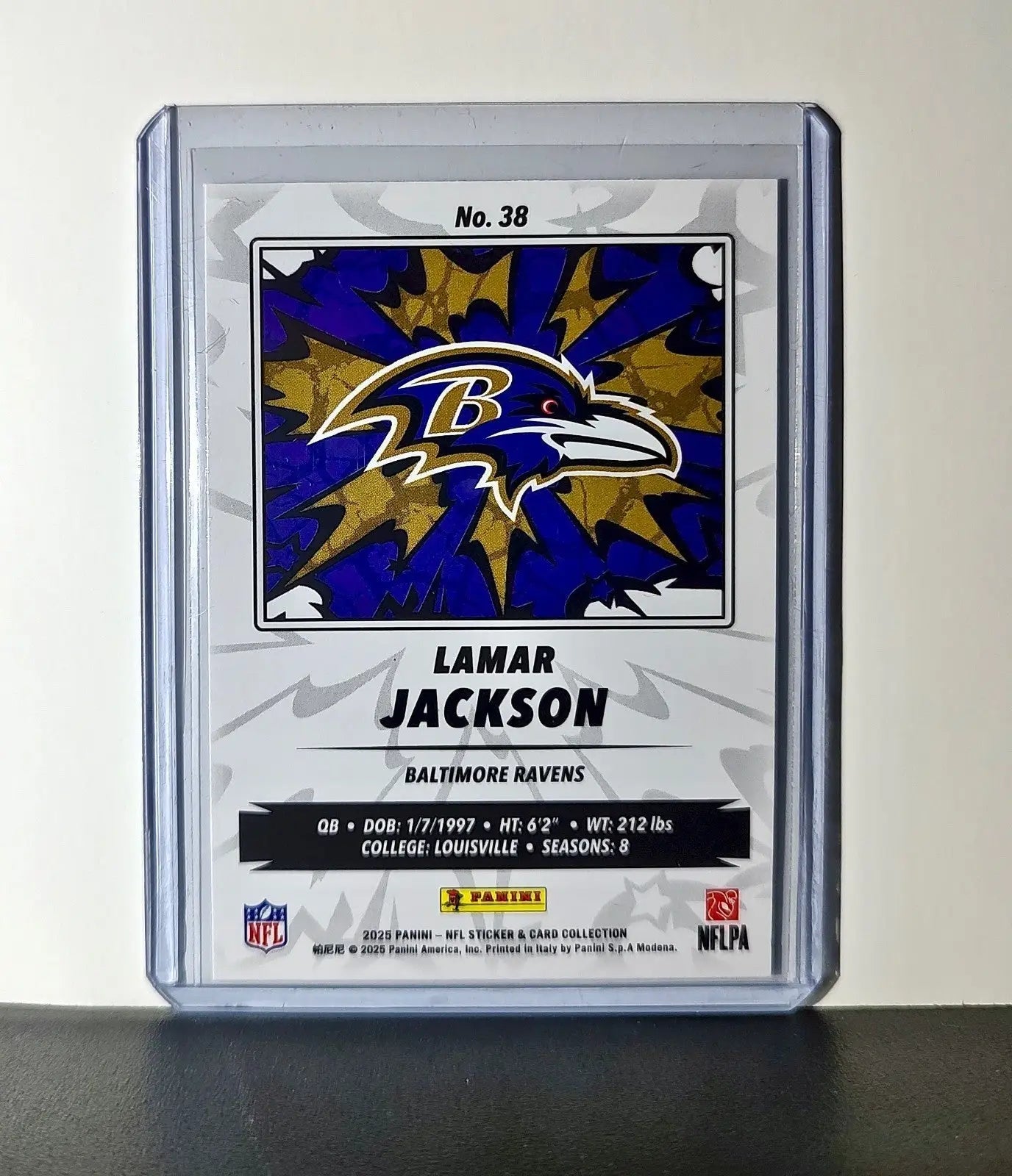 Lamar Jackson 2025 Panini NFL #38 Sticker Card Baltimore Ravens - Football Card Single