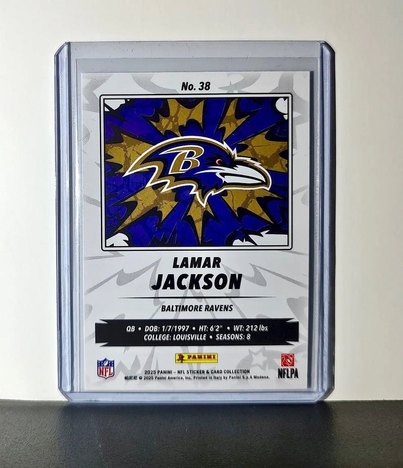 Lamar Jackson 2025 Panini NFL #38 Sticker Card Baltimore Ravens - Football Card Single