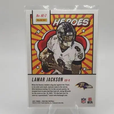 Lamar Jackson Heroes Insert - Panini NFL Prestige 2021 - Football Card Single