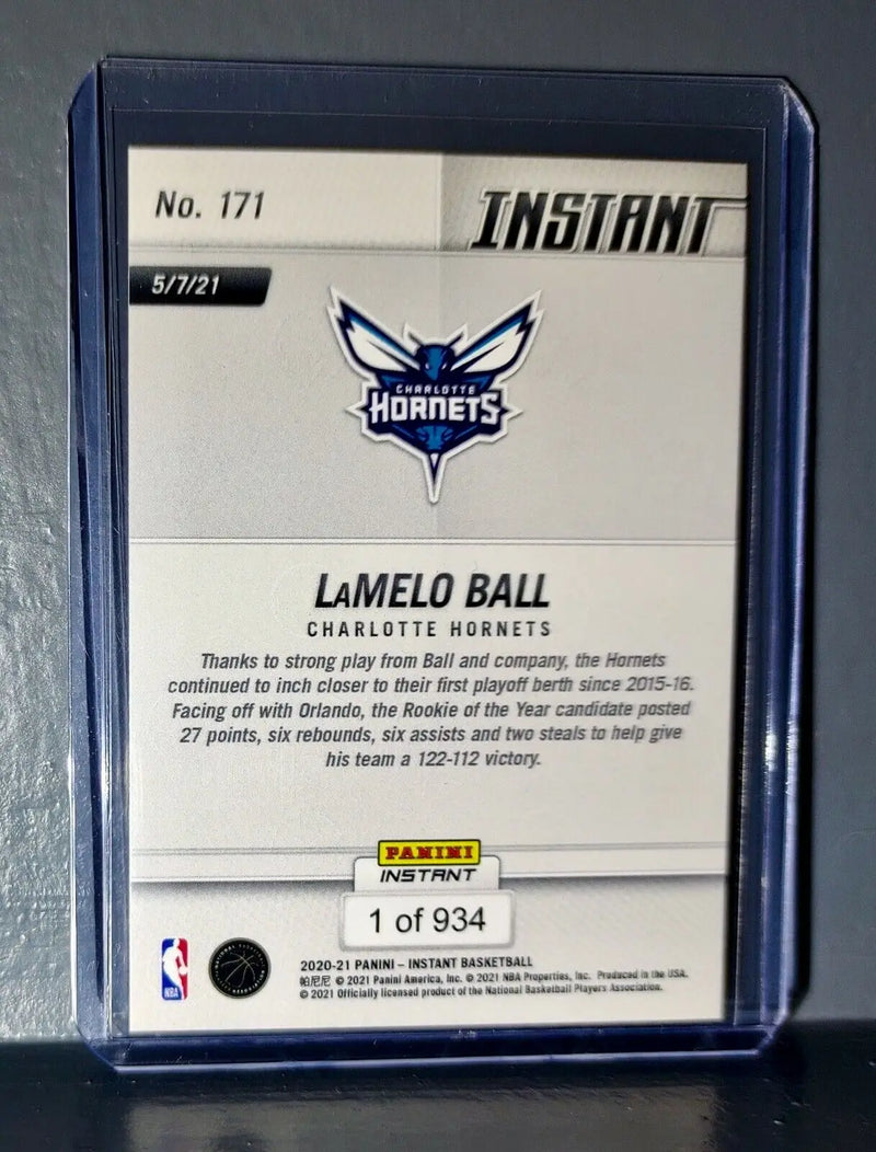 Lamelo Ball 2020-21 Panini NBA Instant #171 Rookie Basketball Card 1 of 934 - Basketball Card Single