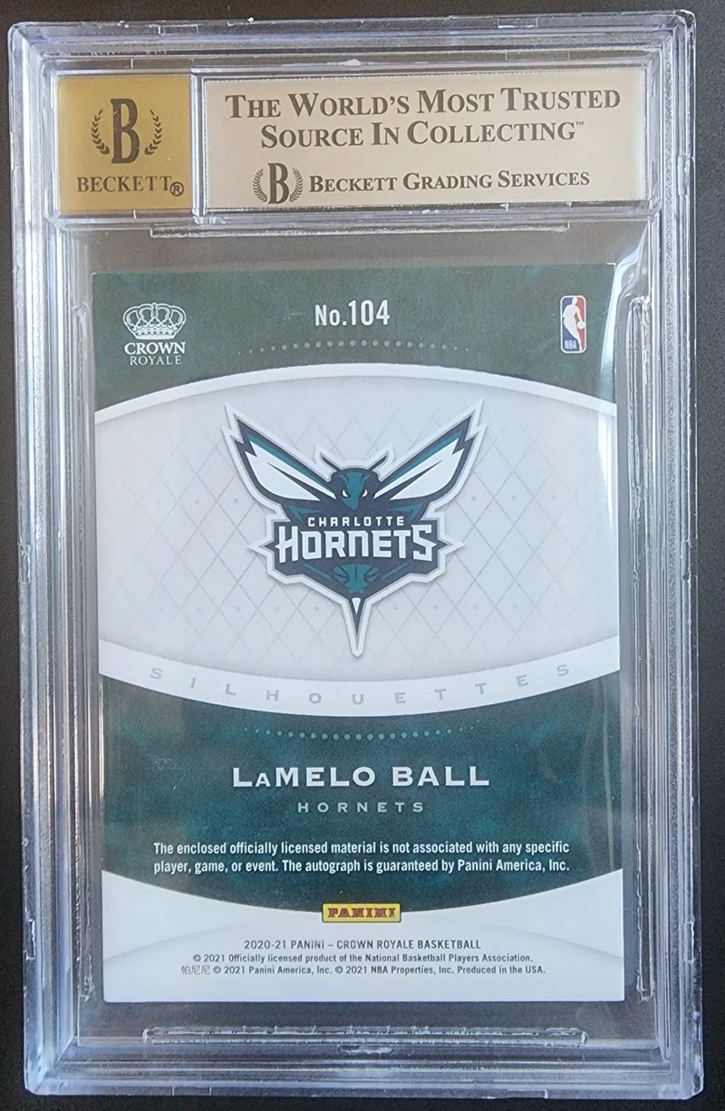 LaMelo Ball 2020 Crown Royale Jersey Auto #72/199 BGS 8.5 Auto 10 - Basketball Card Single