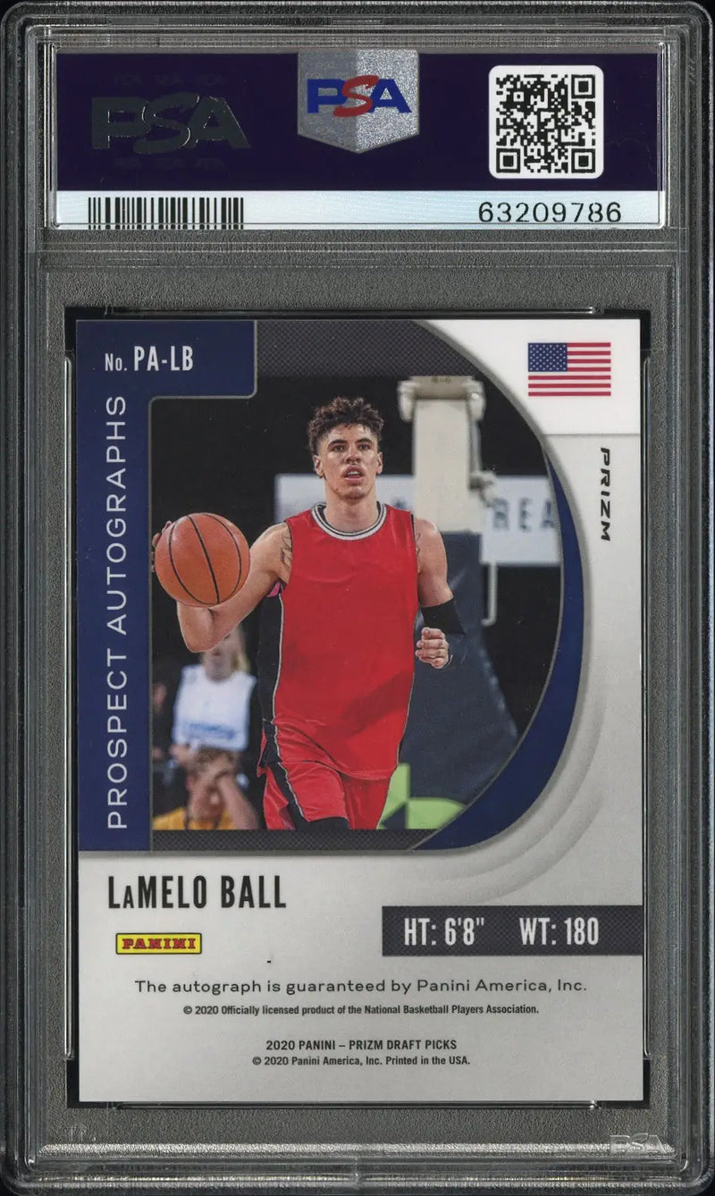 LaMelo Ball 2020 Prizm Draft Autograph Silver Prizm PSA 9 Mint - Basketball Card Single