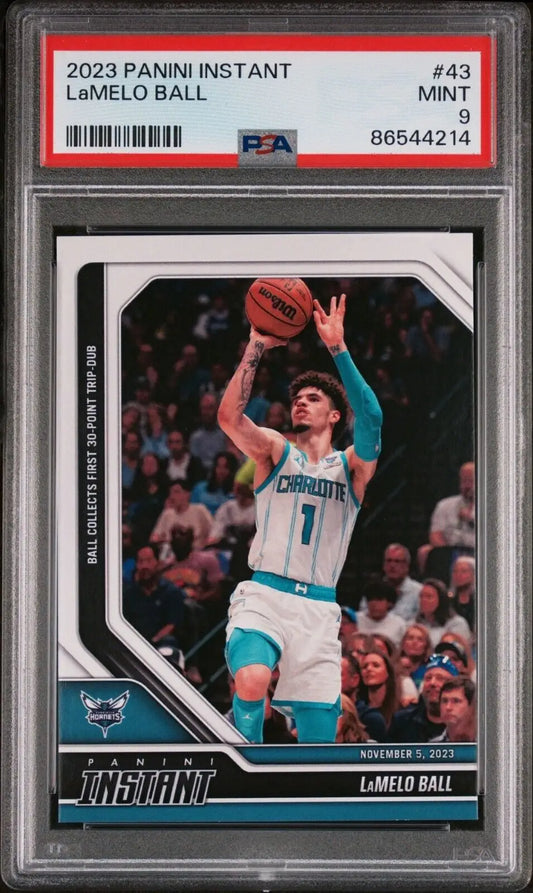 Lamelo Ball 2023-24 Panini #43 NBA Basketball Card Hornets 1 of 78 PSA 9 Mint - Basketball Card Single