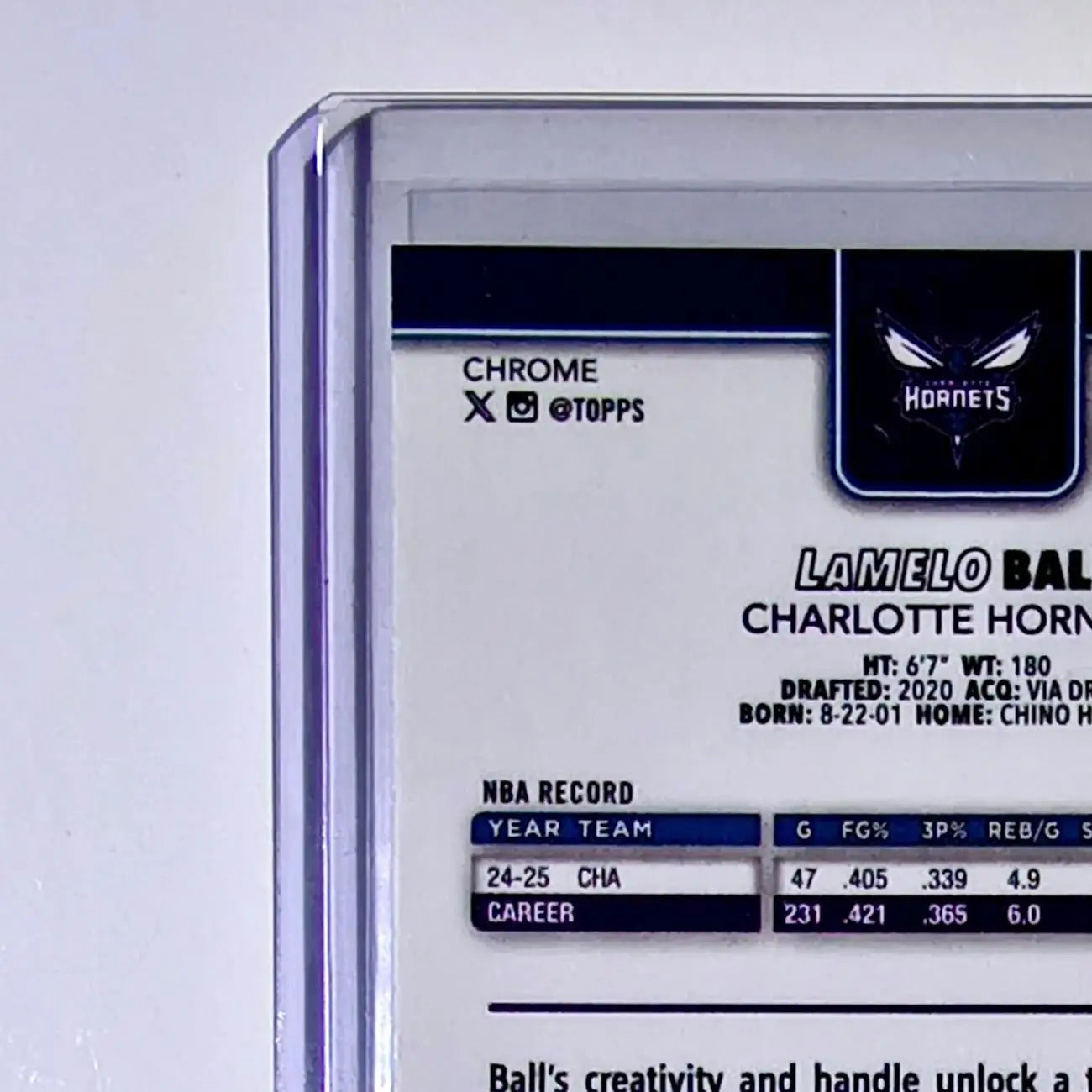 LaMelo Ball 2025-26 NBA Topps Chrome Update Basketball Refractor #50 Hornets - Basketball Card Single
