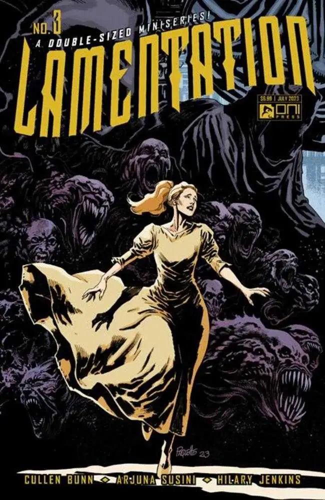 Comic book cover of Lamentation #3 by Cullen Bunn featuring a woman in a yellow dress