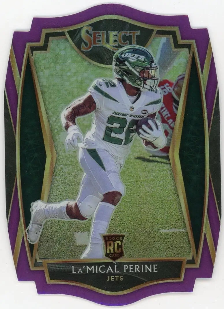 LaMical Perine Rookie 2020 Panini Select Premier Purple Die Cut #180 NY Jets NFL