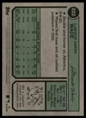 LaMonte Wade 2023 Topps Heritage #222 San Francisco Giants