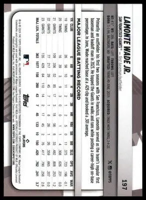 Lamonte Wade Jr. 2024 Topps Big League #197 San Francisco Giants - Baseball Card Single