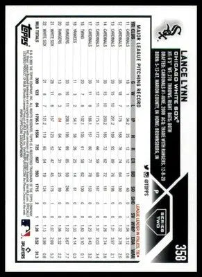 Lance Lynn 2023 Topps #358 Chicago White Sox - Baseball Card Single