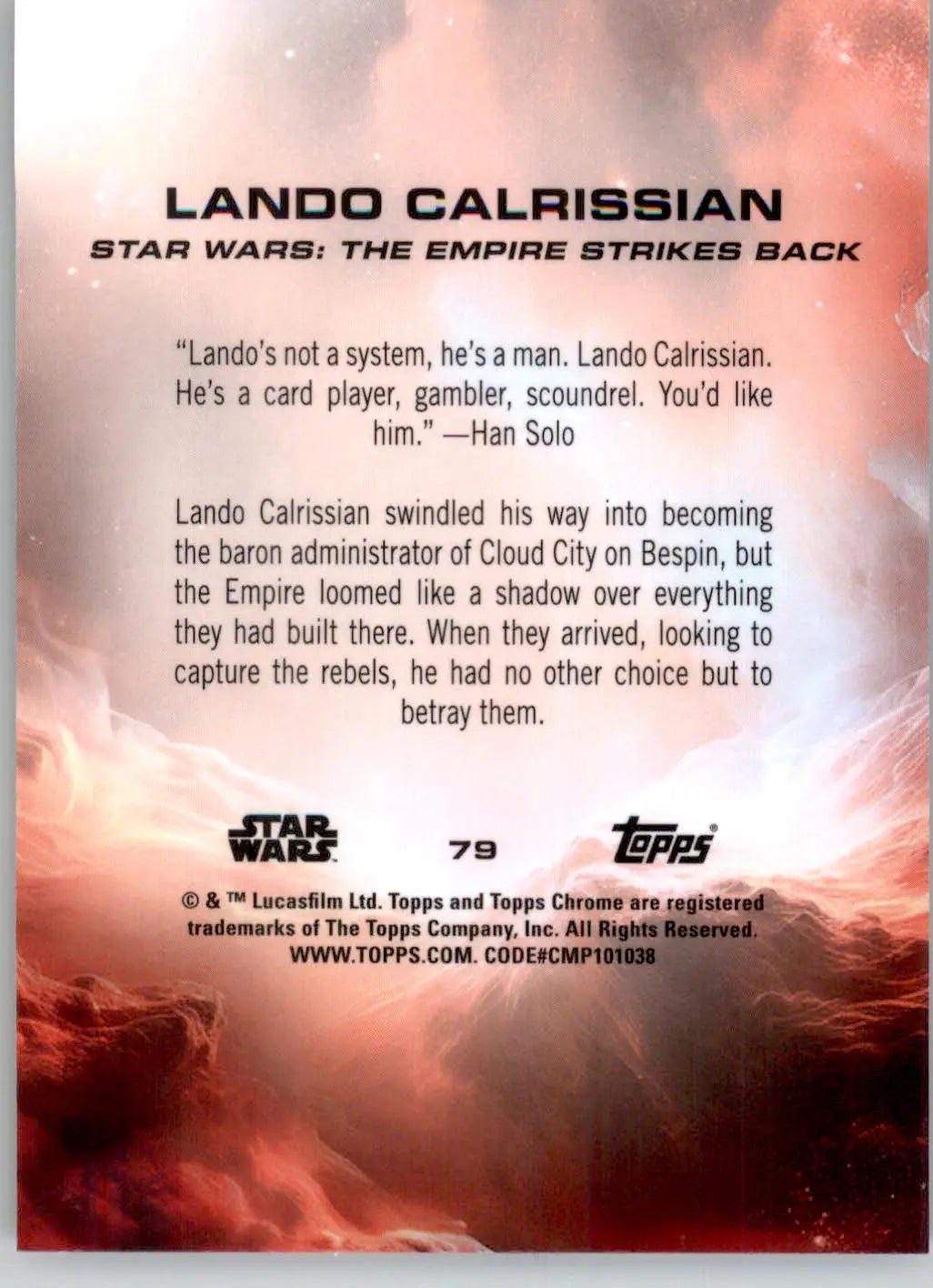 Lando Calrissian - 2025 Topps Chrome Sapphire Edition Star Wars - #79