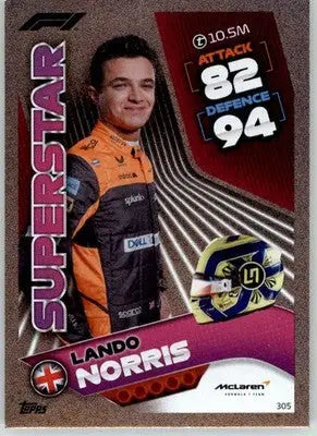 Lando Norris - 2022 Topps Turbo Attax F1 - #305 - Mirror Foil Pink Racing - Racing Card Single