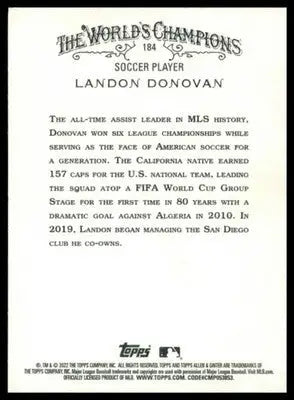Landon Donovan 2022 Topps Allen & Ginter #184 - Soccer Card Single
