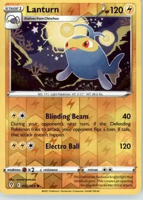 Lanturn - SWSH07: Evolving Skies - Reverse Holo LP - #053/203 - Pokémon Card Single