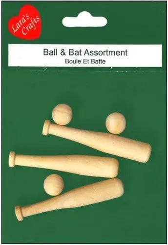 Lara’s Wood Package Baseballs/Bats Set 6pc - General Merchandise