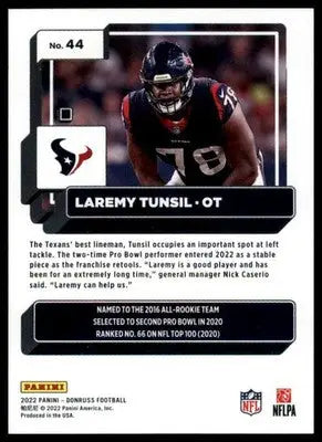 Laremy Tunsil 2022 Donruss #44 Houston Texans - Football Card Single