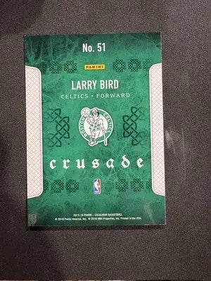 LARRY BIRD #51 2015-16 Panini Excalibur CRUSADE CAMO PRIZM CELTICS - Basketball Card Single