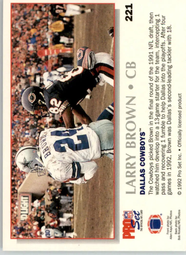Larry Brown - 1992 Pro Set Power - #221 - Football - Football Card Single