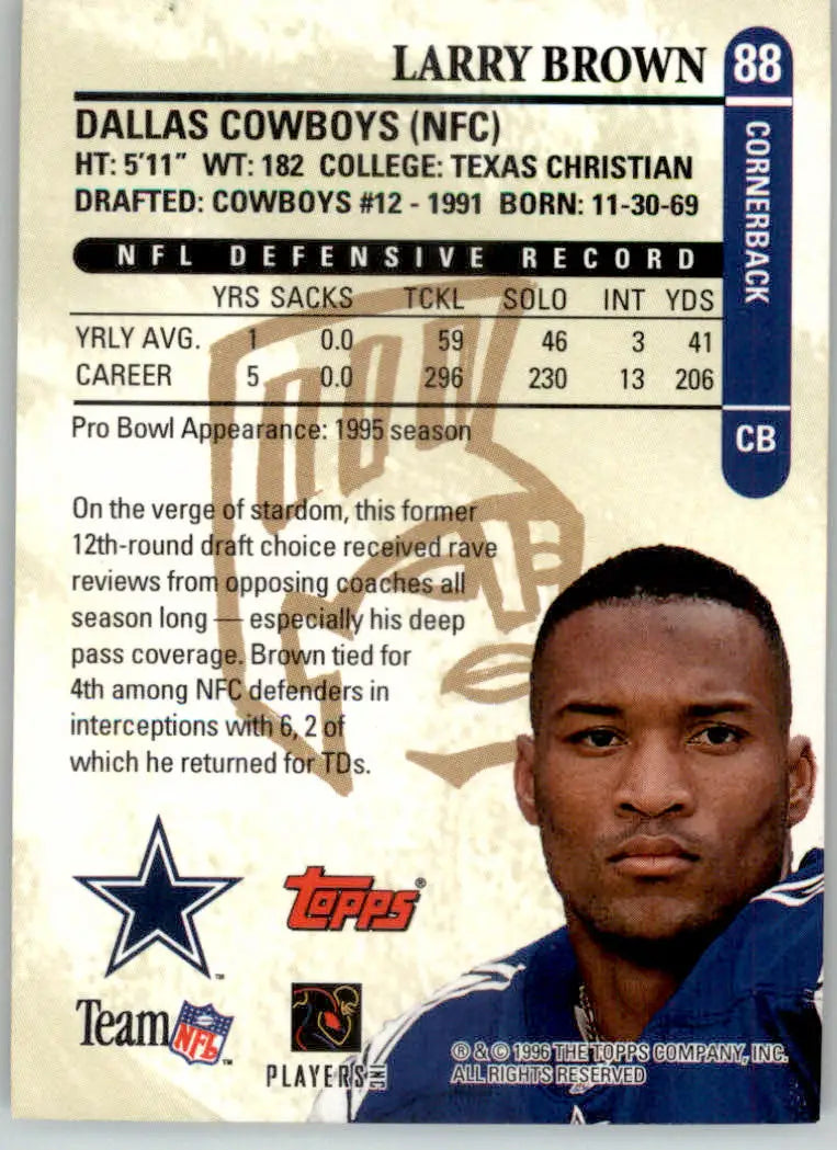 Larry Brown - 1996 Topps Gilt Edge - #88 - Football - Football Card Single