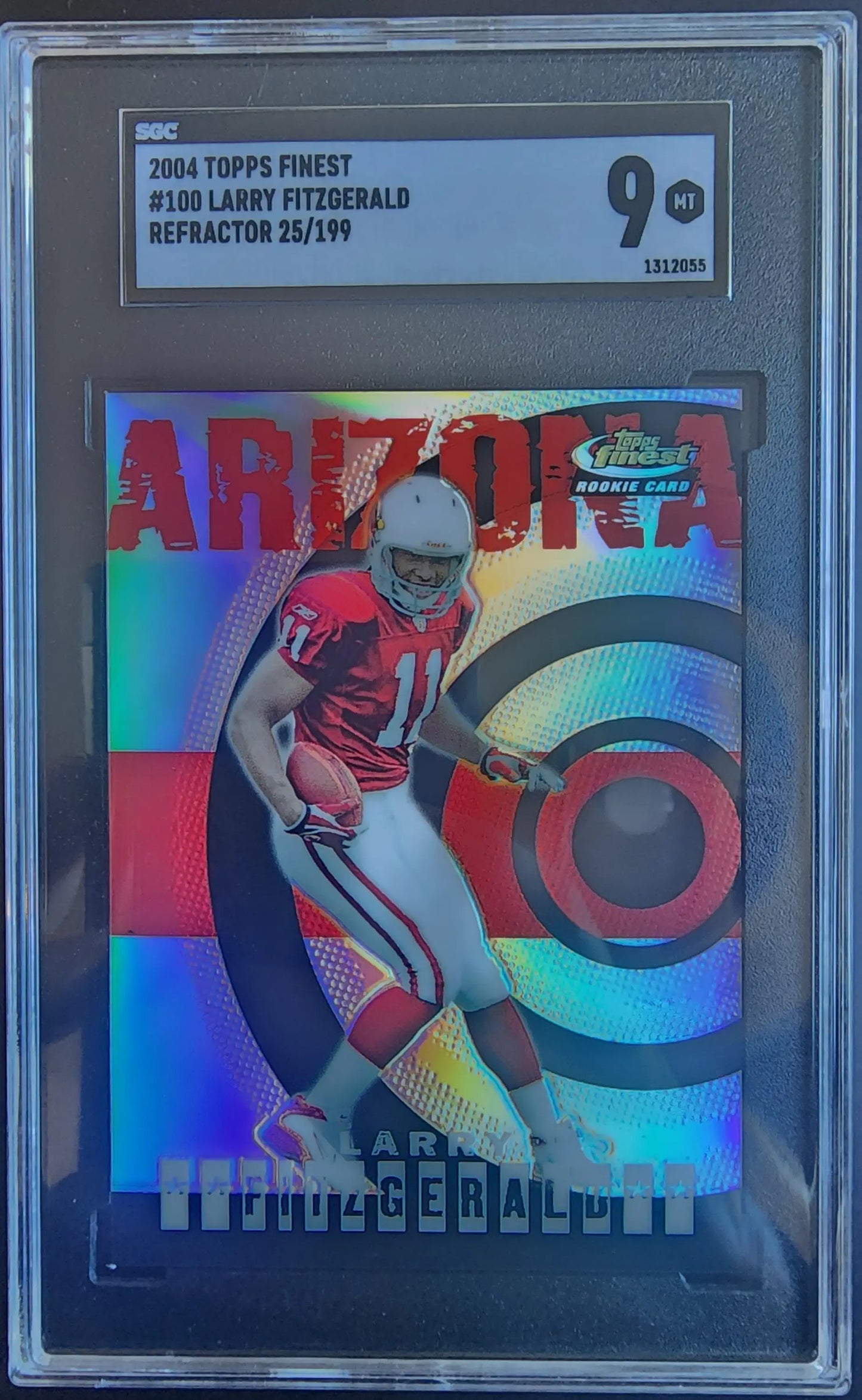 Larry Fitzgerald 2004 Topps Finest Refractor #25/199 SGC 9 Mint - Football Card Single