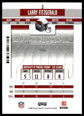 Larry Fitzgerald 2006 Playoff Contenders #3 Arizona Cardinals - Football Card Single