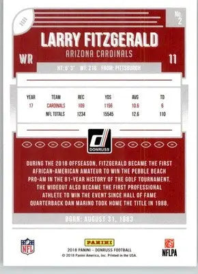 Larry Fitzgerald - 2018 Donruss - #2 - Football - Football Card Single