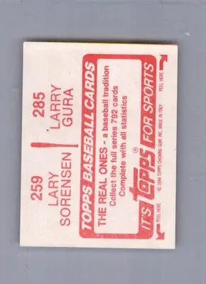 Larry Gura / Lary Sorensen - 1984 Topps Stickers - #259 / 285 - Baseball - Baseball Card Single