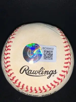 Official baseball with authentication sticker from Larry Holmes autographed single signed ONL collection