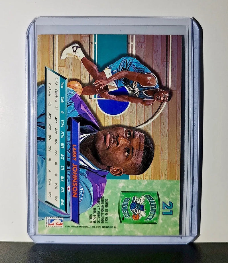 Larry Johnson 1992-93 Fleer Ultra NBA #21 Card Charlotte Hornets