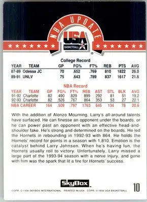 Larry Johnson - 1994 SkyBox USA - #10 - Basketball - Basketball Card Single