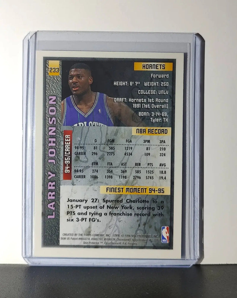 Larry Johnson 1995-96 Topps Finest NBA #233 Card Hornets