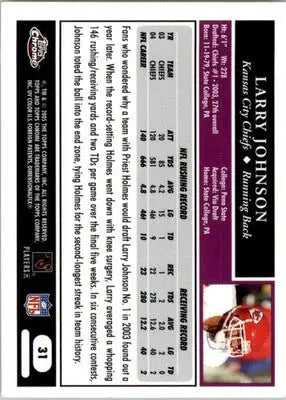 Larry Johnson - 2005 Topps Chrome - #31 - Football - Football Card Single
