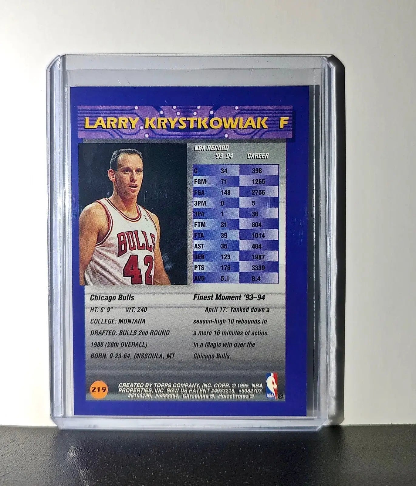 Larry Krystkowiak 1994-95 Topps Finest #219 Basketball Card