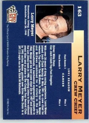 Larry Meyer - 1992 Pro Set NHRA - #163 - Racing