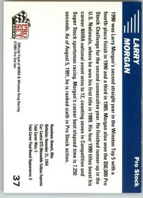 Larry Morgan - 1991 Pro Set NHRA - #37 - Racing - Racing Card Single