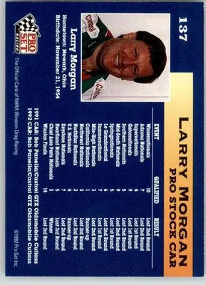 Larry Morgan - 1992 Pro Set NHRA - #137 - Racing - Racing Card Single