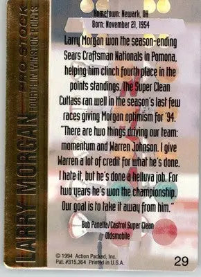 Larry Morgan - 1994 Action Packed NHRA - #29 - Racing - Racing Card Single