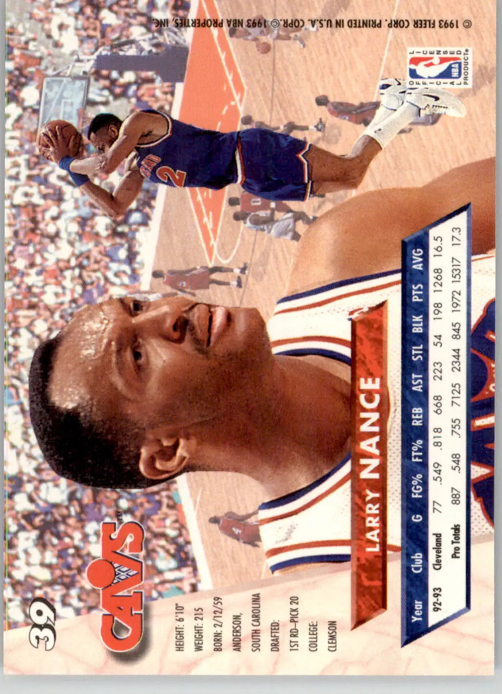 Larry Nance - 1993-94 Ultra - #39 - Basketball - Basketball Card Single