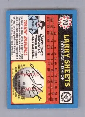 Larry Sheets - 1988 Topps UK Minis - #70 - Baseball - Baseball Card Single