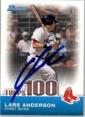 Lars Anderson - 2010 Bowman - #TP69 - AUTO Topps 100 Prospects Baseball - Baseball Card Single