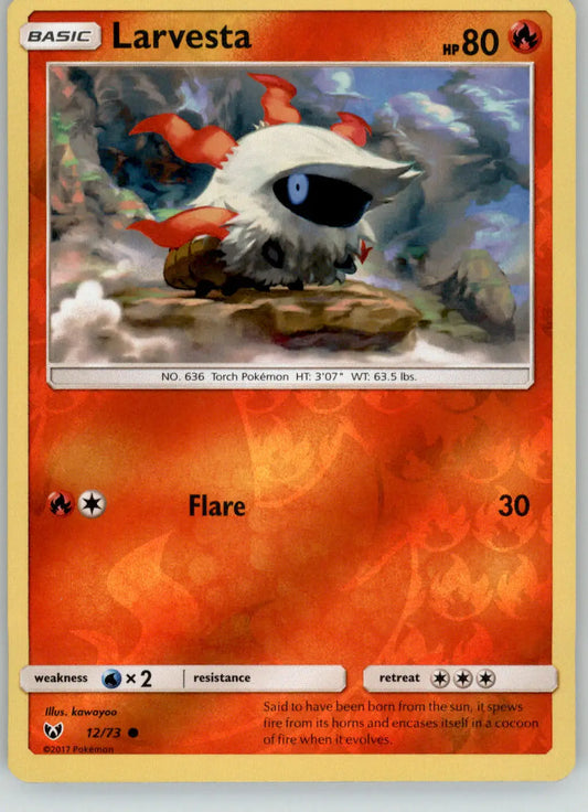Larvesta - Shining Legends - 12/73 - Reverse Holo LP Pokemon - Pokémon Card Single