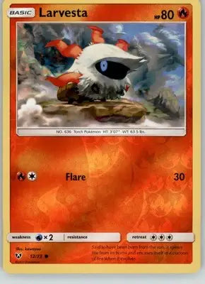 Larvesta - Shining Legends - 12/73 - Reverse Holo LP Pokemon - Pokémon Card Single
