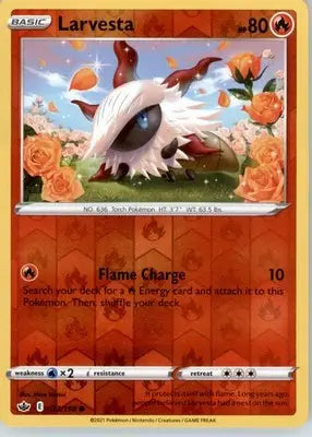 Larvesta - SWSH06: Chilling Reign - Reverse Holo LP - #023/198 - Pokémon Card Single